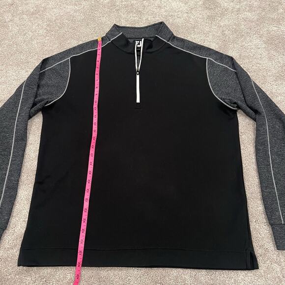 Footjoy Men's Grey and Black Pullover Quarter Zip Size Large - Picture 7 of 8
